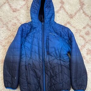 Eddie Bauer Kids Navy and Blue Puffer Jacket